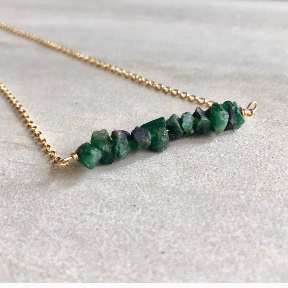 Last 1! 🌟Raw Emerald Necklace - Picture 3 of 3
